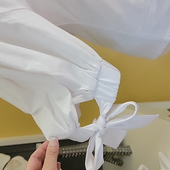 INC White top tie short sleeve - Picture 3 of 6